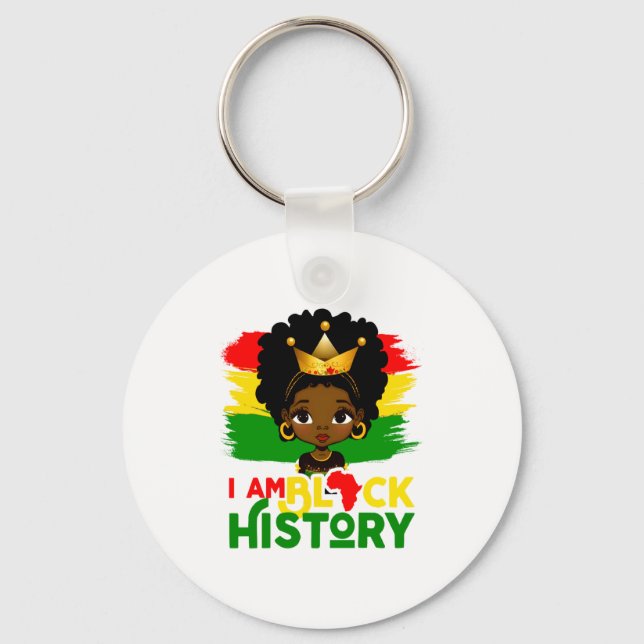 Chaveiro Eu Sou História Negra História Negra Afro-American (Frente)