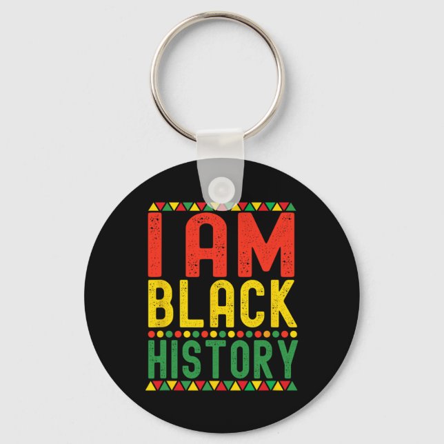 Chaveiro Eu Sou História Negra Mês da História Afro-America (Frente)