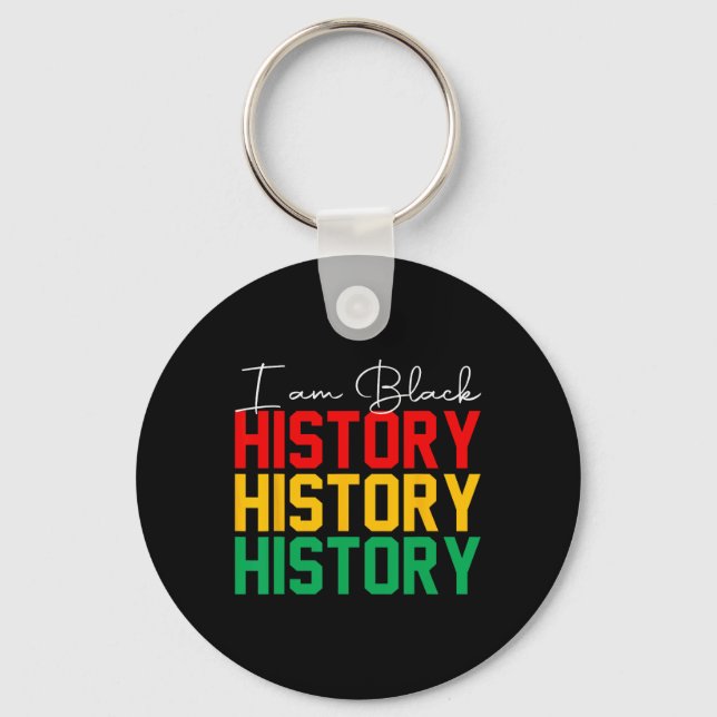 Chaveiro Eu Sou Mês da História Negra Orgulho Afro-American (Frente)