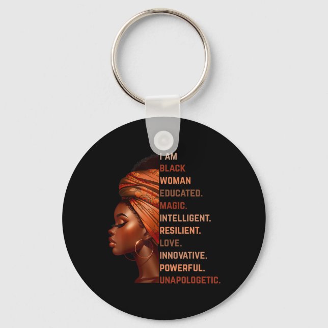 Chaveiro Eu Sou Mulher Negra Educada Mágica Inteligente Mel (Frente)