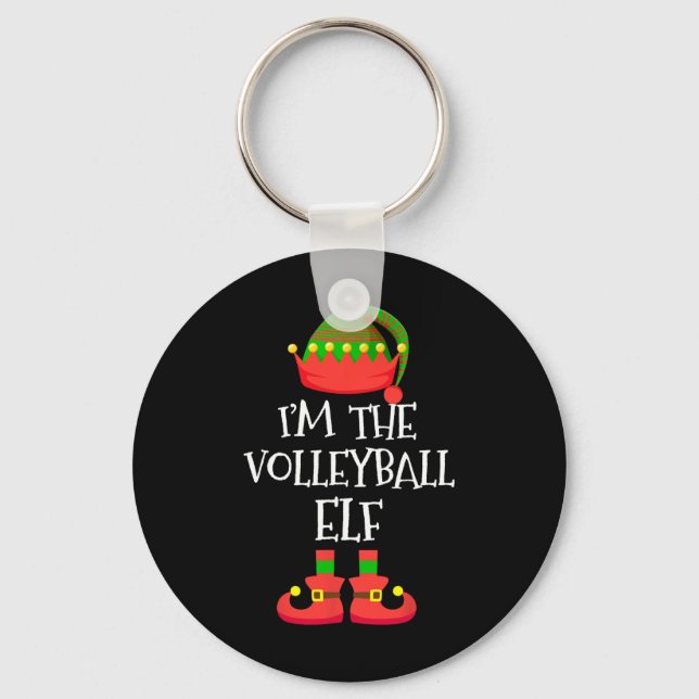 Chaveiro Eu sou o Esquadrão Elfo de Natal de Voleibol (Frente)