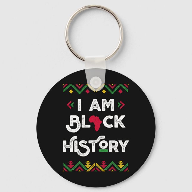 Chaveiro Eu Sou o Mês da História Afro-Americana Orgulho Pr (Frente)