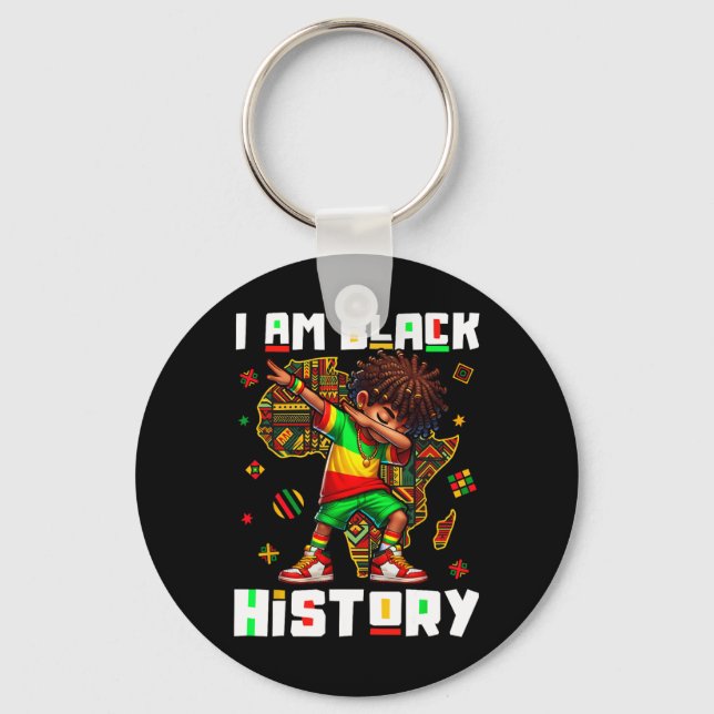 Chaveiro Eu Sou O Mês Da História Negra Rapazes Dabbing Rap (Frente)