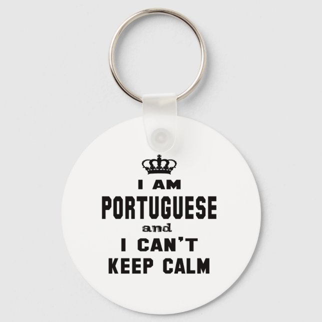Chaveiro Eu sou português e não posso ficar calmo (Frente)