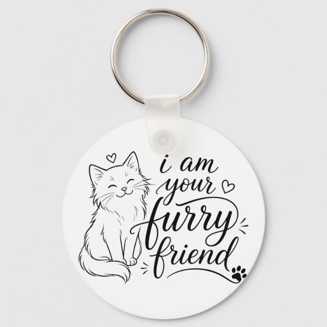Chaveiro Eu Sou Seu Amigo Peludo Design de Pet Fofo (Frente)