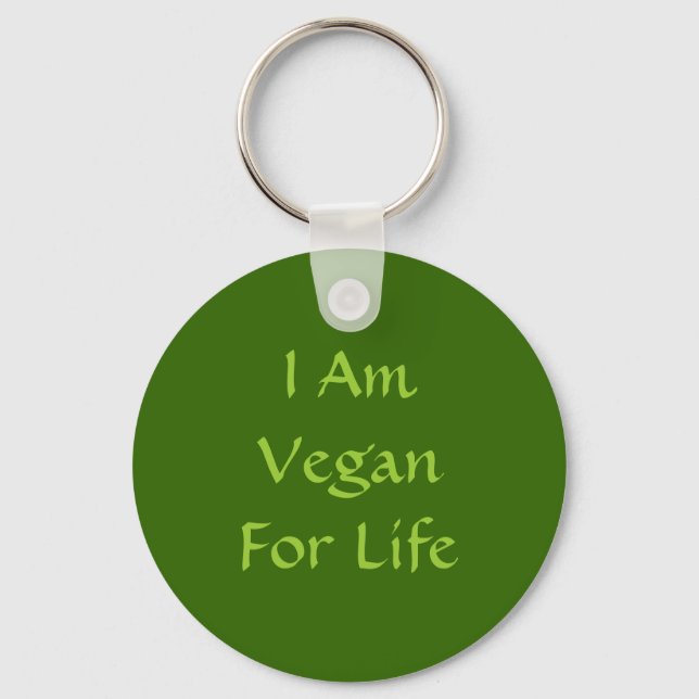 Chaveiro Eu Sou Vegan Para A Vida. Verde. Slogan. Personali (Frente)