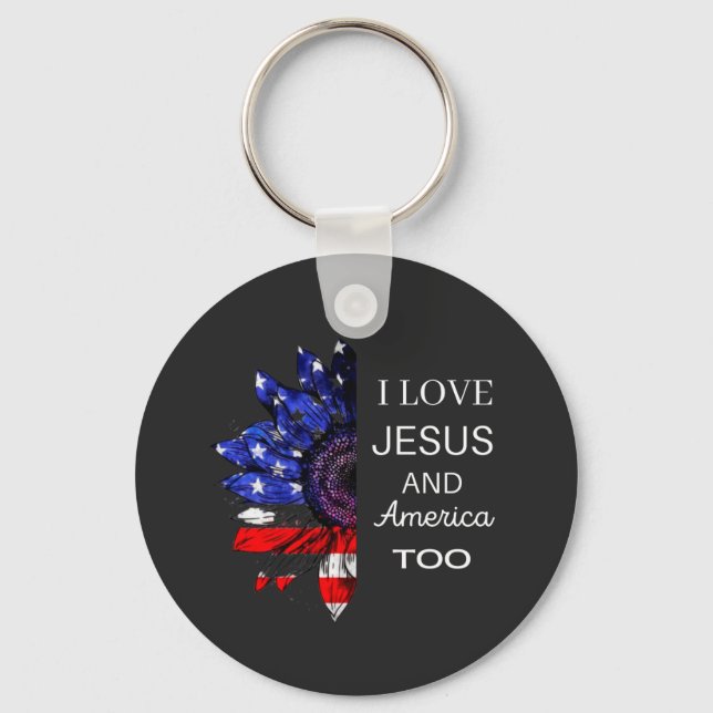 Chaveiro Eu também amo Jesus e América (Frente)