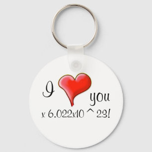 Chaveiro Eu te amo 6.022x10^23!