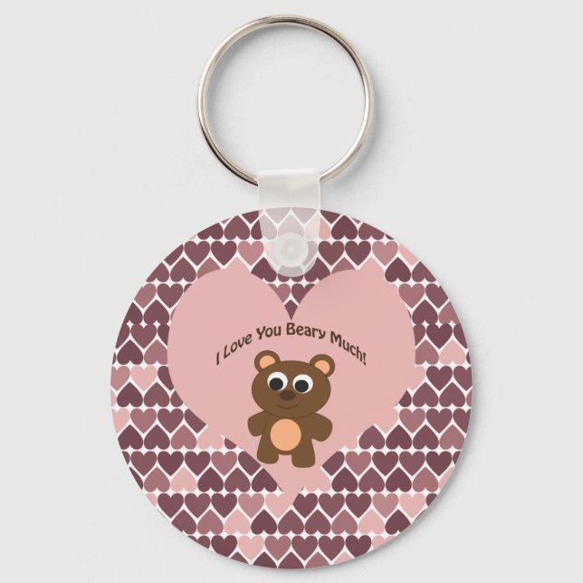 Chaveiro Eu te amo Beary Much! Fundo do Coração (Frente)