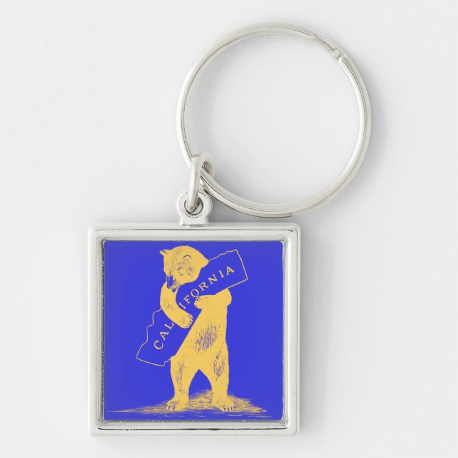 Chaveiro Eu te amo Califórnia--Azul e ouro (Frente)