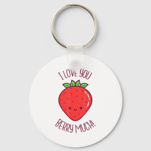 Chaveiro Eu Te Amo Muito Berry Kawaii Morango Valentines