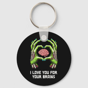 Chaveiro Eu Te Amo Por Seus Miolos Mãos de Zumbi Halloween