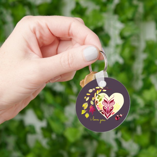 CHAVEIRO EU TE AMO RETRO BOHO DIA DE OS NAMORADOS DE FORMA  (Mão)