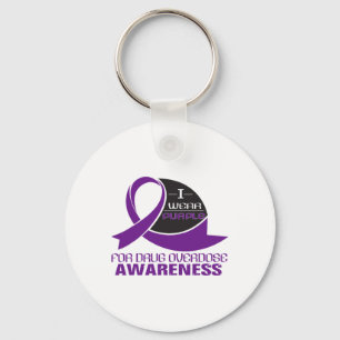 Chaveiro Eu Uso Roxo Para Camiseta de Conscientização sobre