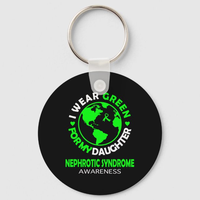 Chaveiro Eu Uso Verde Para a Síndrome Nefrótica da Minha Fi (Frente)
