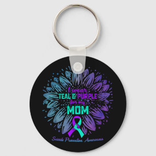 Chaveiro Eu Uso Verde Turquesa & Roxo Para a Prevenção do S