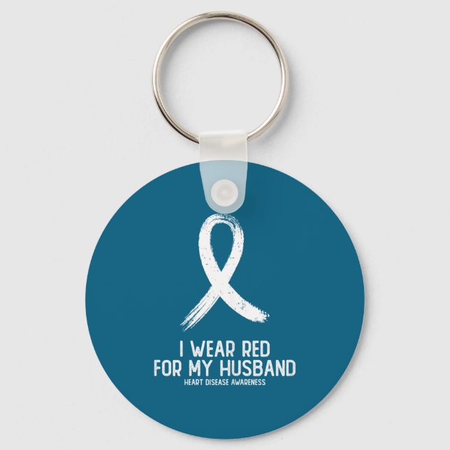 Chaveiro Eu uso vermelho para a conscientização sobre doenç (Frente)