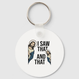Chaveiro Eu Vi Aquele Jesus Engraçado Espiando Design de Ca