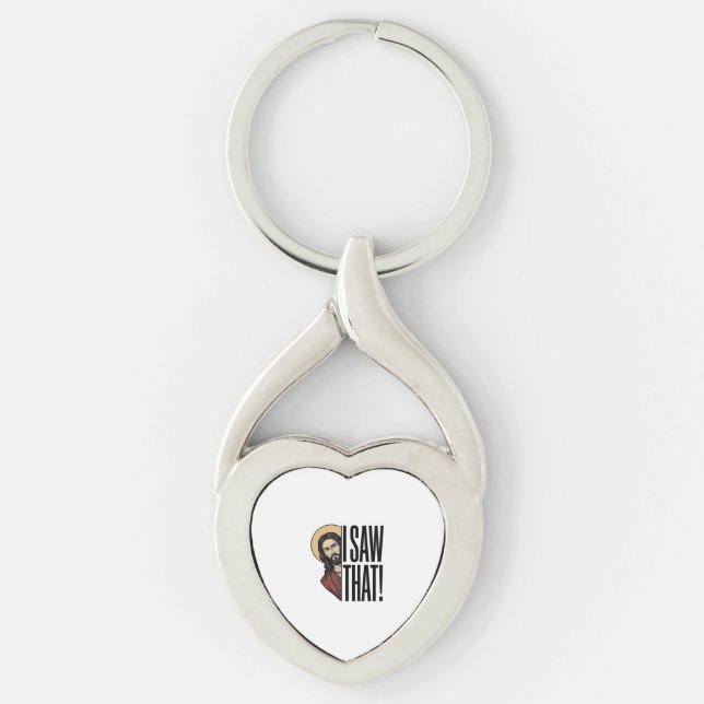 Chaveiro Eu Vi Esse Engraçado Olhar Religioso Gráfico Desig (Frente)