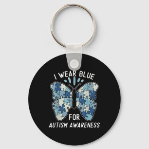 Chaveiro Eu Visto Azul Para A Consciência Autismo Botão Que