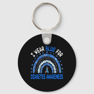 Chaveiro Eu Visto Azul Para A Consciência Da Diabetes Rainb