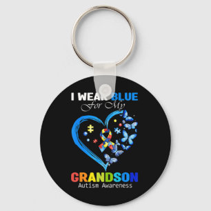 Chaveiro Eu Visto Azul Para O Coração De Consciência Do Aut