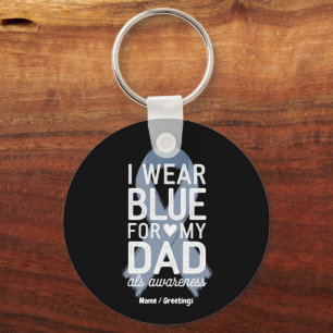 Chaveiro Eu Visto Azul Para O Meu Pai Camisa ALS Presente D