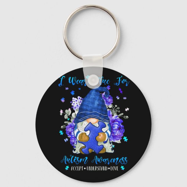 Chaveiro Eu Visto Azul Para O Reconhecimento Autismo Entend (Frente)