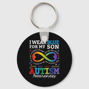 Chaveiro Eu Visto Blues Para Meu Filho Autismo Consciência