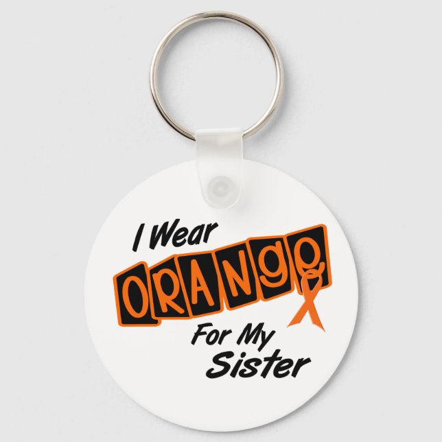 Chaveiro Eu Visto Laranja Para Minha IRMÃ 8 (Frente)