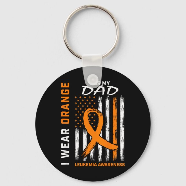 Chaveiro Eu Visto Laranja Para O Meu Pai Leucemia Conscient (Frente)