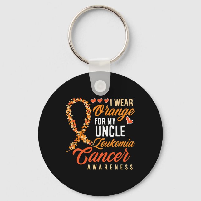 Chaveiro Eu Visto Laranja Para O Meu Tio Leukemia Cancer Aw (Frente)
