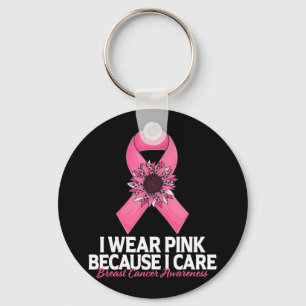 Chaveiro Eu Visto Rosa Porque eu gosto de Cancer de girasso