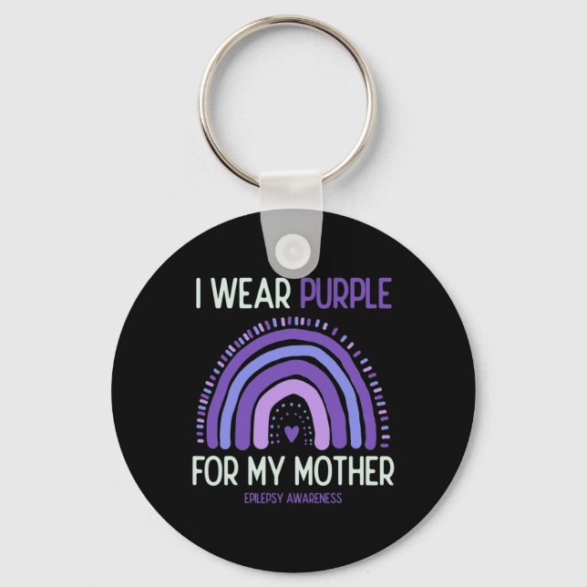 Chaveiro Eu Visto Roxo Para A Sensibilização Das Minhas Mãe (Frente)
