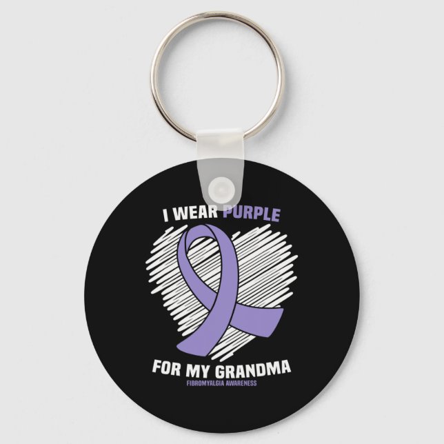 Chaveiro Eu Visto Roxo Para Minha Avó Fibromialgia Awarenes (Frente)
