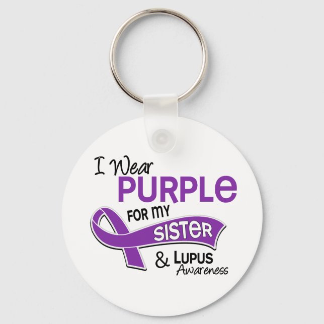 Chaveiro Eu Visto Roxo Para Minha Irmã 42 Lupus (Frente)
