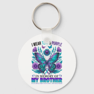 Chaveiro Eu Visto Roxo Teal Em Memória Do Meu Irmão Suicídi