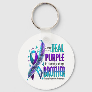 Chaveiro Eu Visto Teal & Purple Para Meu Irmão Suicídio
