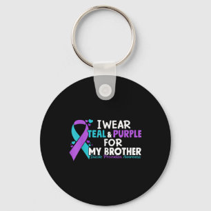 Chaveiro Eu Visto Teal &amp; Purple Para Meu Irmão Suicídio