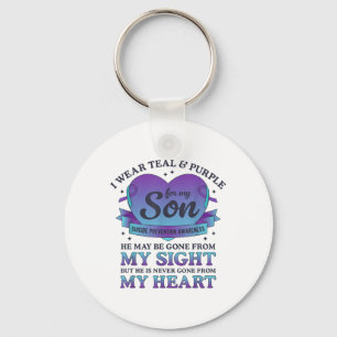 Chaveiro Eu Visto Teal & Roxo Para O Meu Filho, Evitar