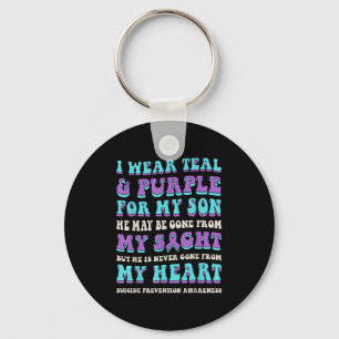 Chaveiro Eu Visto Teal & Roxo Para O Meu Filho, Evitar