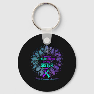 Chaveiro Eu Visto Teal E Roxo Para A Irmã Suicídio Preventi