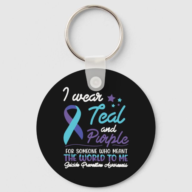 Chaveiro Eu Visto Teal E Roxo Para Alguém Que Quer Dizer O  (Frente)