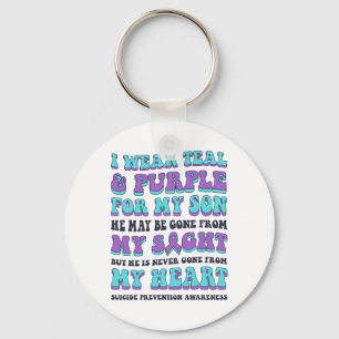 Chaveiro Eu Visto Teal E Roxo Para O Meu Filho Suicida Prev