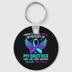 Chaveiro Eu Visto Teal E Roxo Para O Meu Irmão Suicida Ante