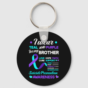 Chaveiro Eu Visto Teal E Roxo Para O Meu Irmão Suicida Ante