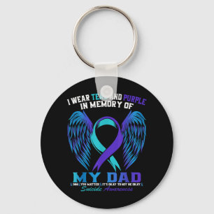 Chaveiro Eu Visto Teal E Roxo Para O Meu Pai De Awarenes Su