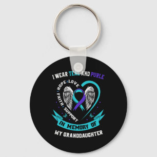 Chaveiro Eu Visto Teal E Roxo Para O Suicídio Da Neta A