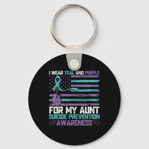 Chaveiro Eu Visto Teal E Roxo Pela Minha Tia Suicida Awaren