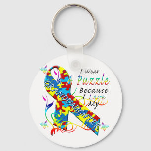 Chaveiro Eu visto um quebra-cabeça porque eu amo minha net